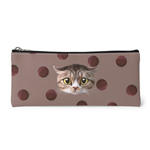 Ohsiong’s Chocopie Face Leather Pencilcase (Flat)