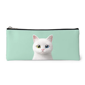 Toto the Scottish Straight Leather Pencilcase (Flat)