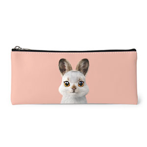Bunny the Mountain Hare Leather Pencilcase (Flat)