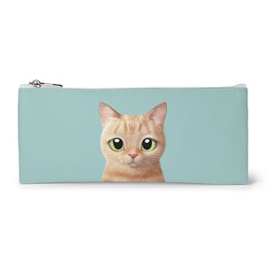 Luny Leather Flat Pencilcase