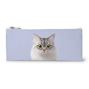 Miho the Norwegian Forest Leather Flat Pencilcase