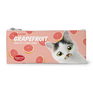 Jamong&#039;s Grapefruit New Patterns Leather Flat Pencilcase