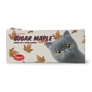 Maron’s Sugar Maple New Patterns Leather Flat Pencilcase