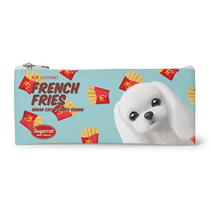 Potato&#039;s French Fries New Patterns Leather Flat Pencilcase