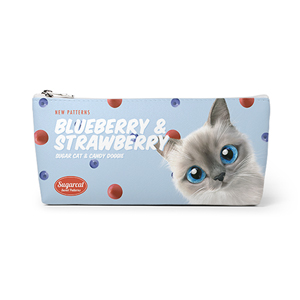 Momo’s Blueberry &amp; Strawberry New Patterns Leather Pencilcase (Triangle)