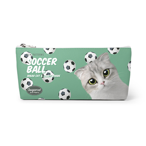 Momo Mumohan&#039;s Soccer Ball New Patterns Leather Pencilcase (Triangle)