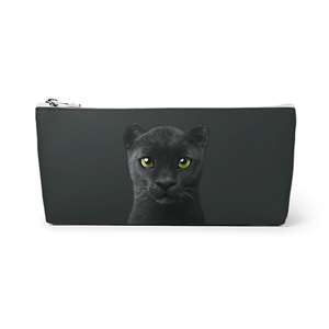 Blacky the Black Panther Leather Pencilcase (Triangle)