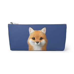 Maple the Red Fox Leather Pencilcase (Triangle)