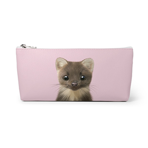 Minky the American Mink Leather Pencilcase (Triangle)