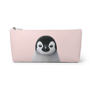 Peng Peng the Baby Penguin Leather Pencilcase (Triangle)