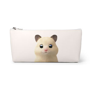 Pudding the Hamster Leather Pencilcase (Triangle)