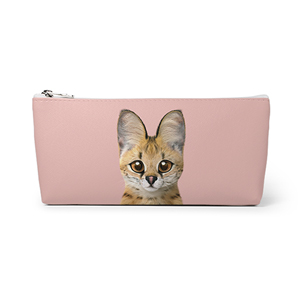 Scarlet the Serval Leather Pencilcase (Triangle)