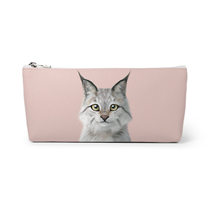 Wendy the Canada Lynx Leather Pencilcase (Triangle)