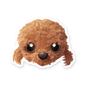Choco the Poodle Face Deco Sticker