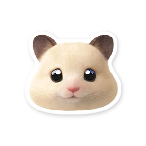 Pudding the Hamster Face Deco Sticker