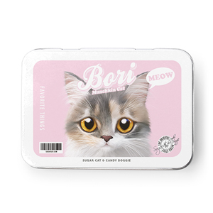 Bori the Munchkin Cat Retro Tin Case MINI
