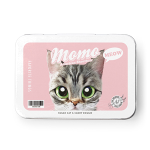 Momo the American shorthair cat Retro Tin Case MINI