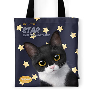 Byeol the Tuxedo Cat&#039;s Star New Patterns Tote Bag