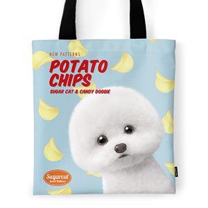 Dongle the Bichon&#039;s Potato Chips New Patterns Tote Bag