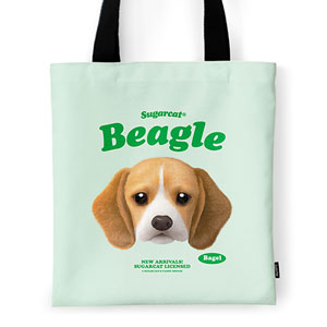 Bagel the Beagle TypeFace Tote Bag