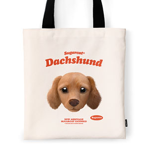 Baguette the Dachshund TypeFace Tote Bag