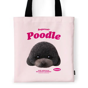 Choco the Black Poodle TypeFace Tote Bag