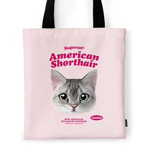 Cookie the American Shorthair TypeFace Tote Bag