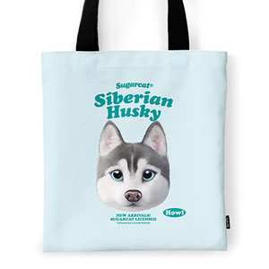 Howl the Siberian Husky TypeFace Tote Bag