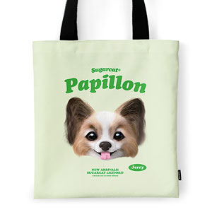 Jerry the Papillon TypeFace Tote Bag