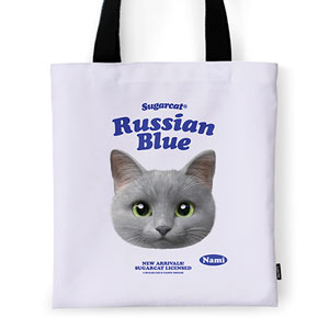 Nami the Russian Blue TypeFace Tote Bag