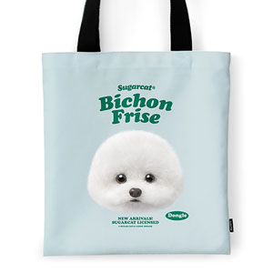 Dongle the Bichon TypeFace Tote Bag