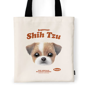 Peace the Shih Tzu TypeFace Tote Bag