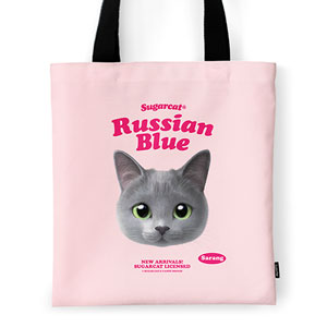 Sarang the Russian Blue TypeFace Tote Bag