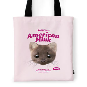 Minky the American Mink TypeFace Tote Bag