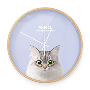 Miho the Norwegian Forest Birch Wall Clock