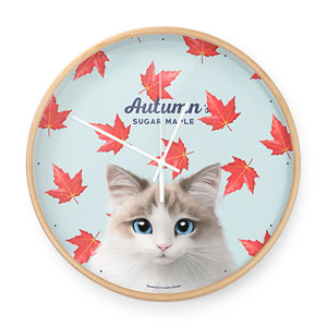 Autumn the Ragdoll’s Sugar Maple Birch Wall Clock