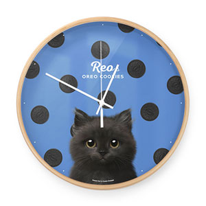Reo the Kitten&#039;s Oreo Birch Wall Clock