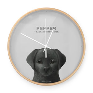 Pepper the Labrador Retriever Birch Wall Clock