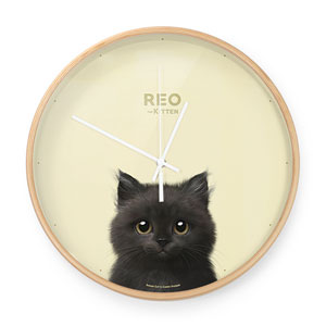 Reo the Kitten Birch Wall Clock