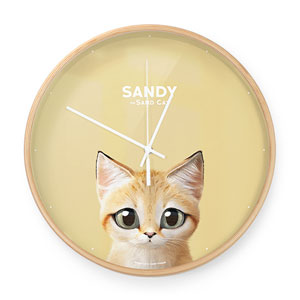 Sandy the Sand cat Birch Wall Clock