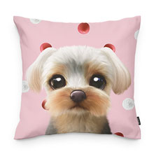 Sarang the Yorkshire Terrier’s Strawberry &amp; Cream Throw Pillow